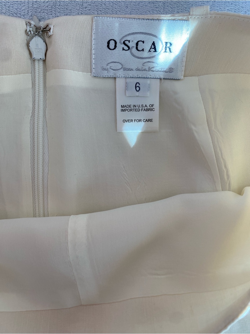 Oscar de la Renta Cream Strapless Dress (Size 6)